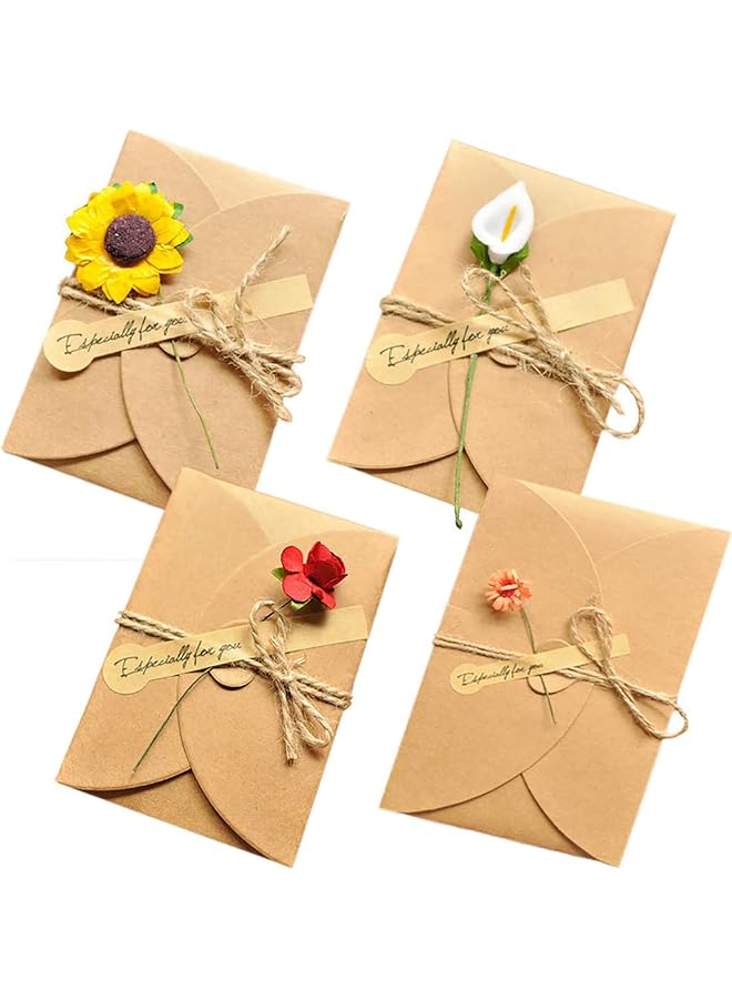 أكس سبرينج بطاقة شكر على شكل زهرة، مجموعة من 12 بطاقة تمنيات لحفلات الزفاف وأعياد الميلاد والمهرجانات، بطاقة دعوة يدوية الصنع، بطاقة معايدة - Image 1