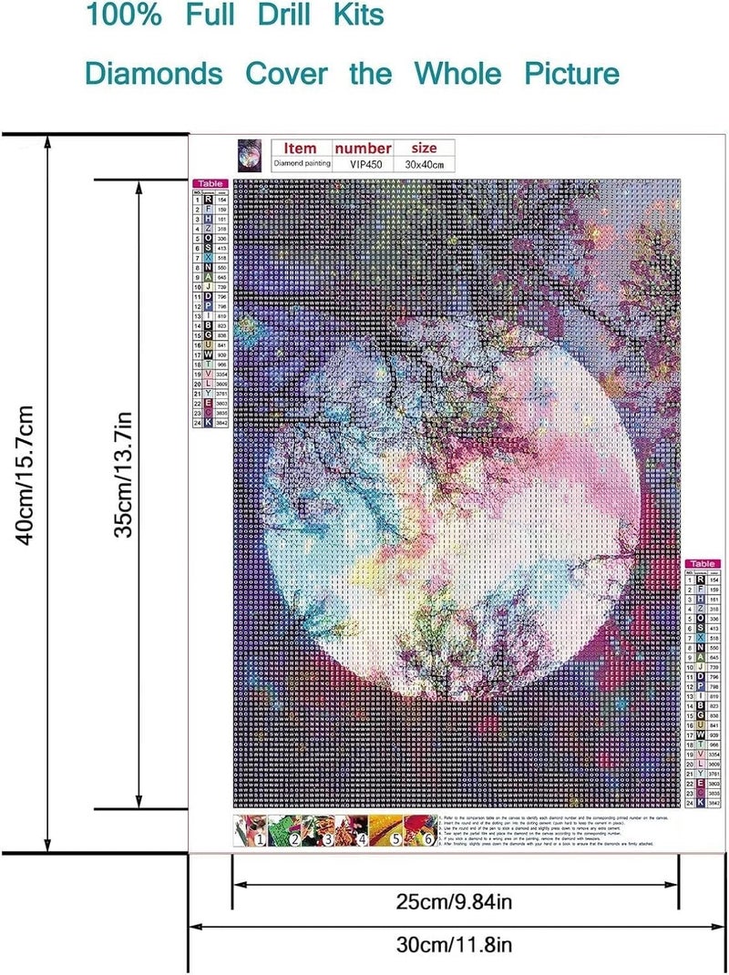 ASHAPURA CREATION مجموعة رسم الماس 5D حسب الرقم DIY حفر تطريز كريستال الراينستون مع الماس ضوء القمر من الحياة فنون الرسم لتزيين جدران المنزل هدايا الفنون والحرف - Image 3