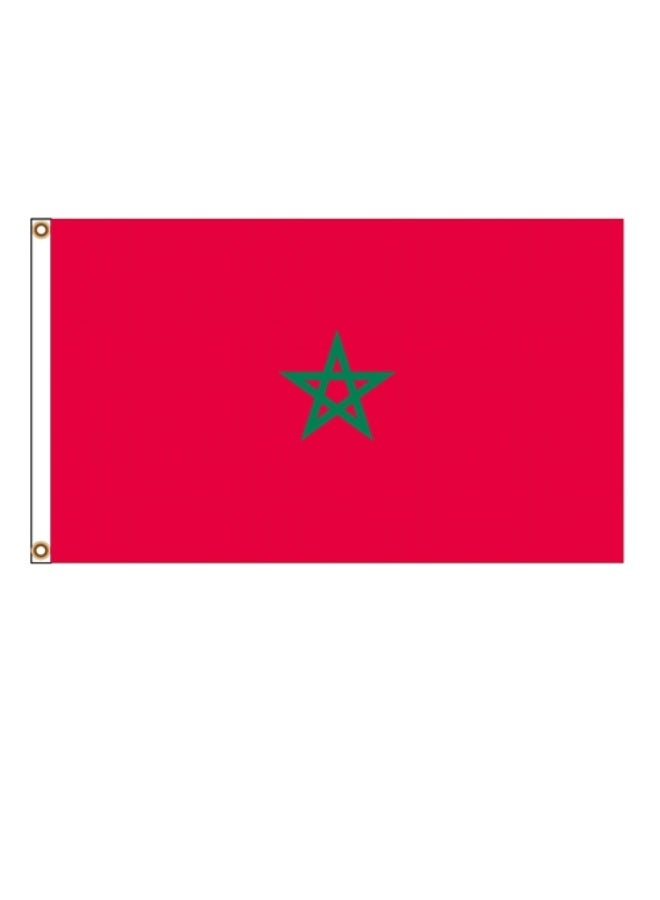 Morocco Flags 90x150cm Double Stitches with Headband, Vibrant Fade-Resistant Colors & Firm Sewing, Durable Outdoor Decor for Home Garden Events, Perfect for Work Gym Cheerleading Supplies - Image 1