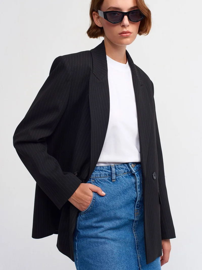 Dilvin 60713 Blazer Jacket-Black