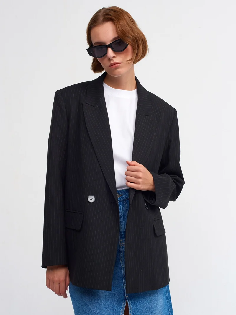 Dilvin 60713 Blazer Jacket-Black