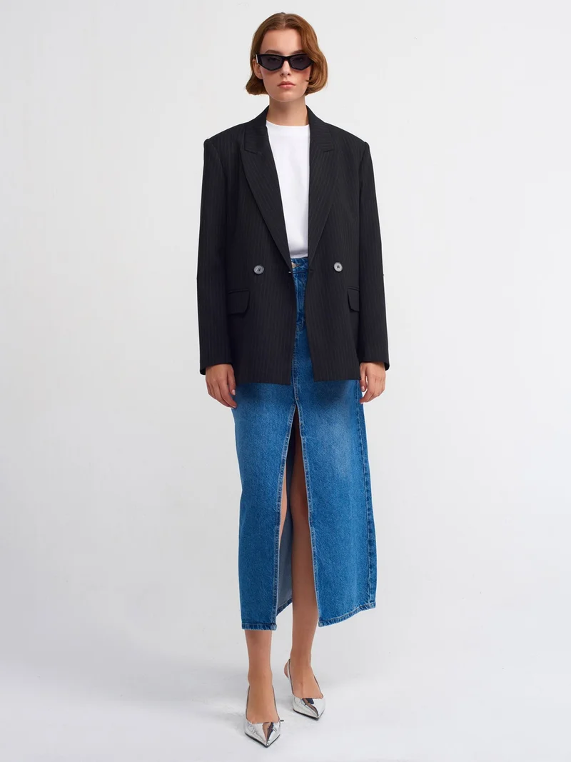 Dilvin 60713 Blazer Jacket-Black