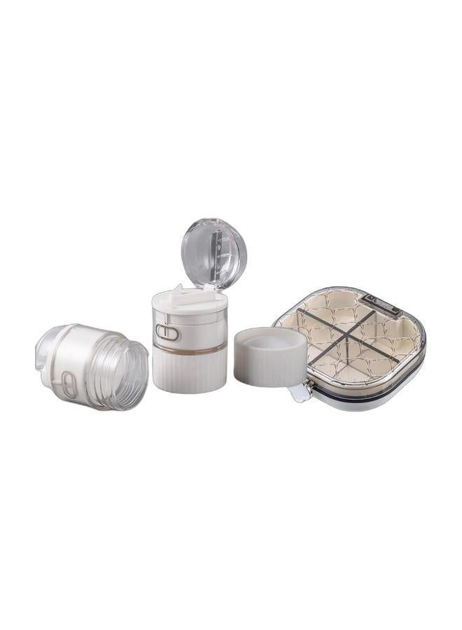 Portable 2 In 1 Pill Cutter & 4 Compartment Pill Box 2 Pack Combo Set - Image 1