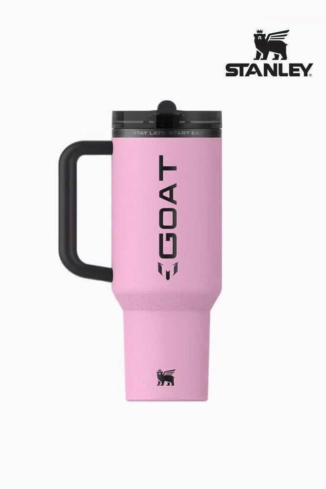 ستانلي ميسي تصميم مشترك كوب حراري بمقبض وقشة من الفولاذ المقاوم للصدأ مع فراء الماعز - Image 1