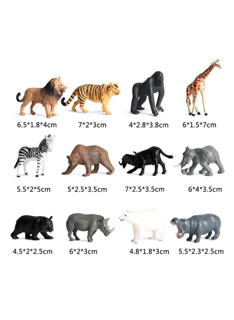 SOLARAE Realistic Wildlife Mini Model Set - 12pcs Animal Figures for Children's Education, Science Learning, Zoo Theme Decorations, Birthday Cake Toppers, and Gift Ideas. - Image 5