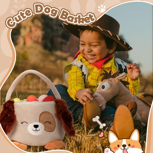 Wepop Easter Baskets for Kids, Cute Dog Easter Egg Buckets Huting Festivals Gift for Girls Boys - Image 5