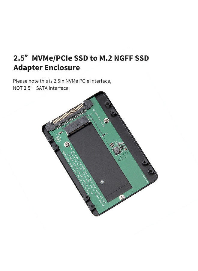Generic - 2.5in NVMe/PCI-E SSD to M.2 NGFF PCIe x4 SSD Adapter Enclosure PCI Express SSD Adapter Card - Image 1