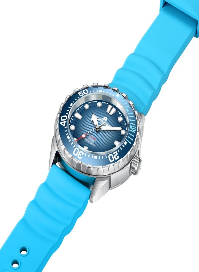 NORTH EDGE Solar Powered Dive Watch Women Men’s Watch, 1000FT/300M Water Resistance, Luminous Dial, Silicone Strap - Image 3