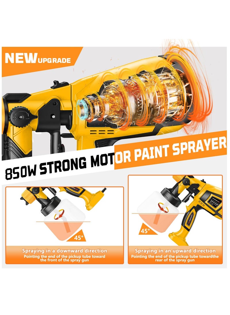 Jubilin Paint Sprayer, 850W HVLP Paint Spray Gun,1400ml Electric Paint Gun with 5 Nozzles and 3 Patterns,For Furniture, Cabinets, Fence, Walls, Door, Garden Chairs  - Image 2