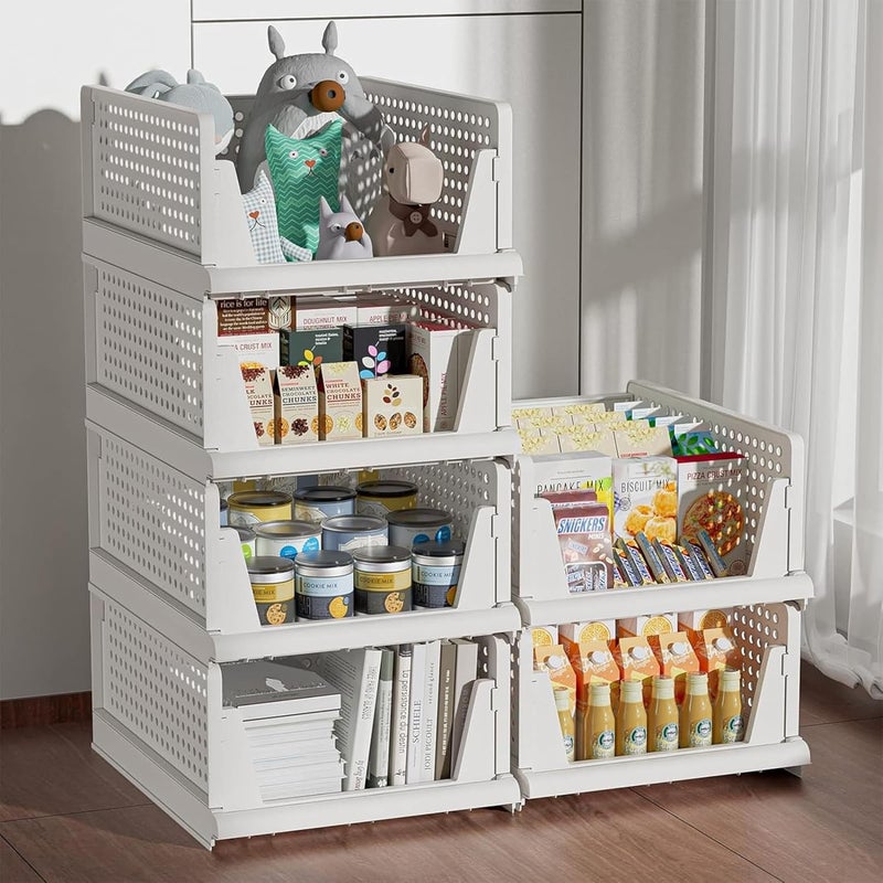 TAZLYN Closet Organizer for Wardrobe Organisers Storage Box for Clothes Plastic Organizer for Storage Shelf Organizer for Clothes almirah Organizer for Clothes Wardrobe Accessories Stackable Pack 8 - Image 5