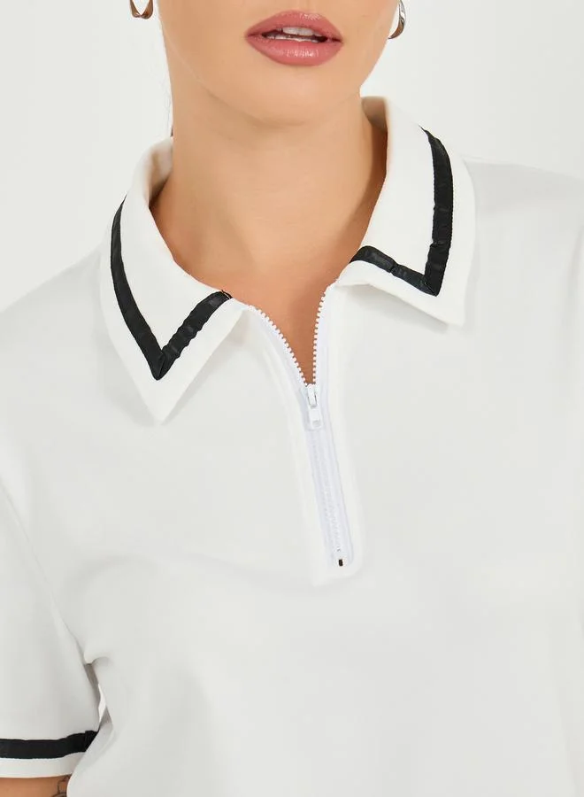 Styli Regular Fit Striped Trims Polo T-Shirt