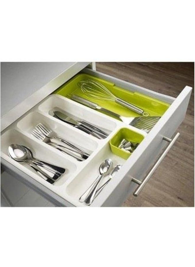 Drawer Store With Cutlery Tray White/Green  - Image 2