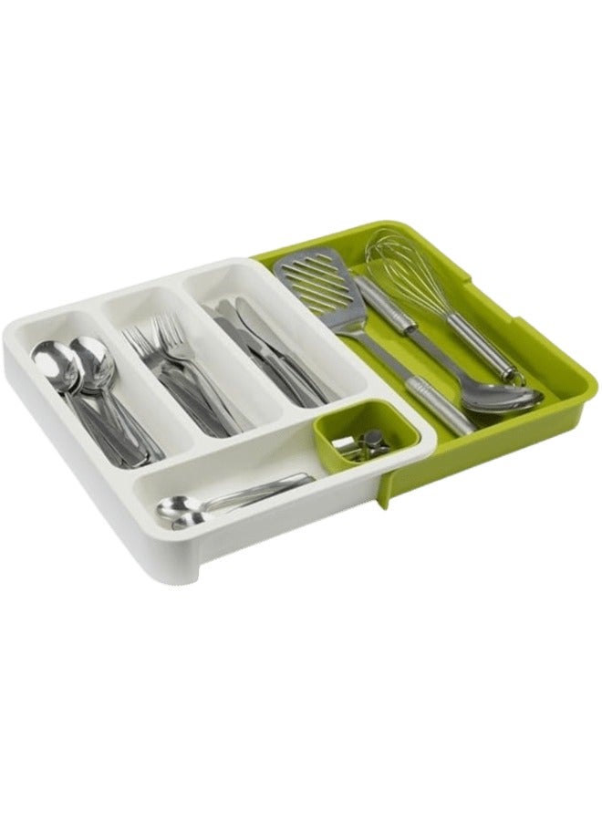 Drawer Store With Cutlery Tray White/Green  - Image 1