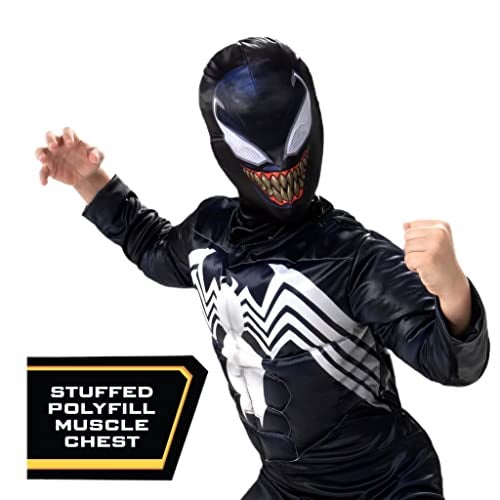 Jazwares VENOM Marvel Spider-Man Boys Halloween Cosplay Costume, Size JUNIOR/TEEN with Padded Jumpsuit and Fabric Mask - Image 2