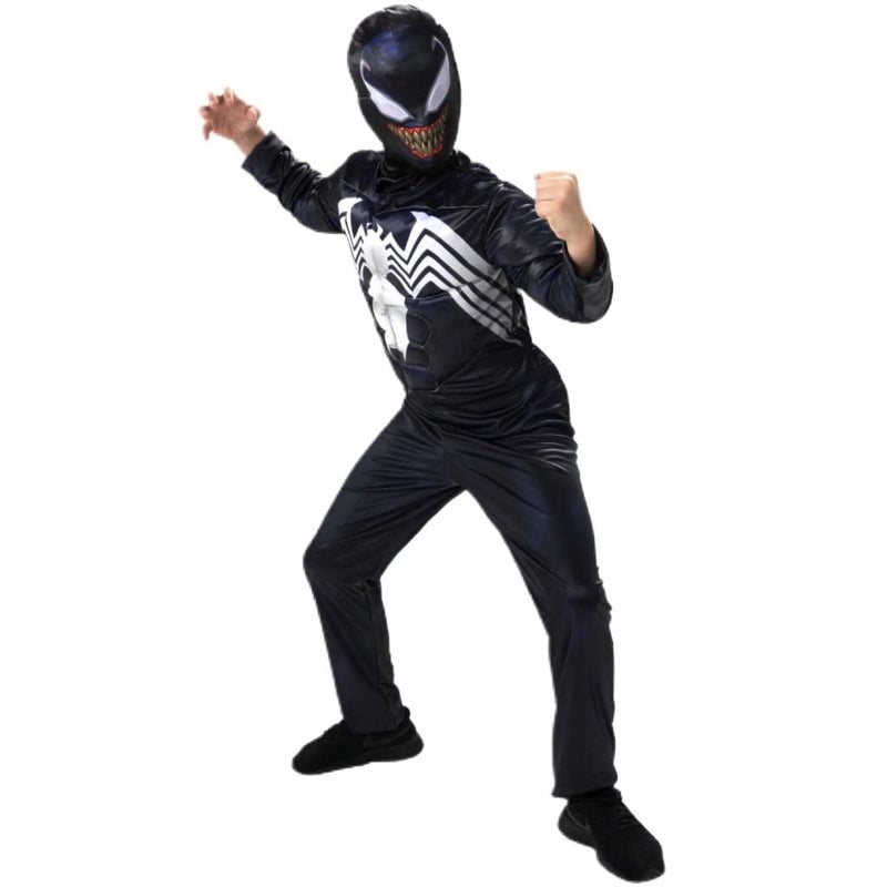 Jazwares VENOM Marvel Spider-Man Boys Halloween Cosplay Costume, Size JUNIOR/TEEN with Padded Jumpsuit and Fabric Mask - Image 5