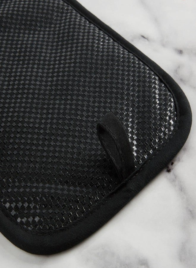 KITCHENAID Gingham Pot Holder 2-Pack Set, Matte Black, 7"x10" - Image 4