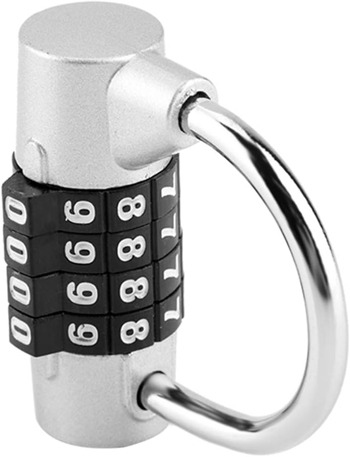 klarako 4 Digit Padlock, zinc Alloy Code Combination Padlock, Prevent Rust Gym Locker, Security Password Lock for Gym, School, Employee Locker Travel Suitcase(Silver) - Image 2