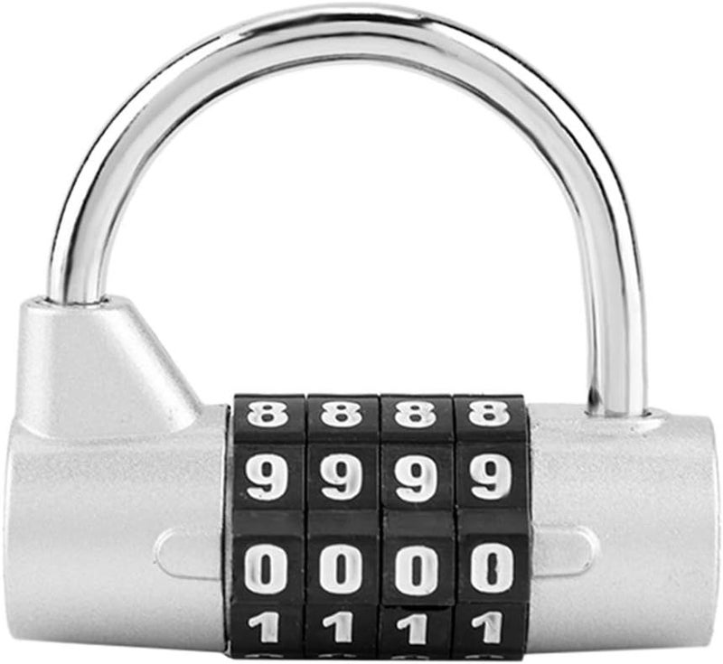 klarako 4 Digit Padlock, zinc Alloy Code Combination Padlock, Prevent Rust Gym Locker, Security Password Lock for Gym, School, Employee Locker Travel Suitcase(Silver) - Image 1