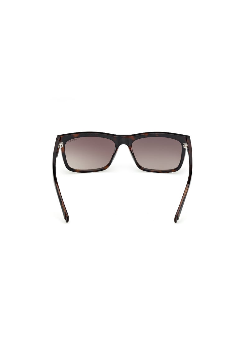 GUESS FULL RIM MALE RECTANGULAR BROWN INJECTED SUNGLASSES - Image 4