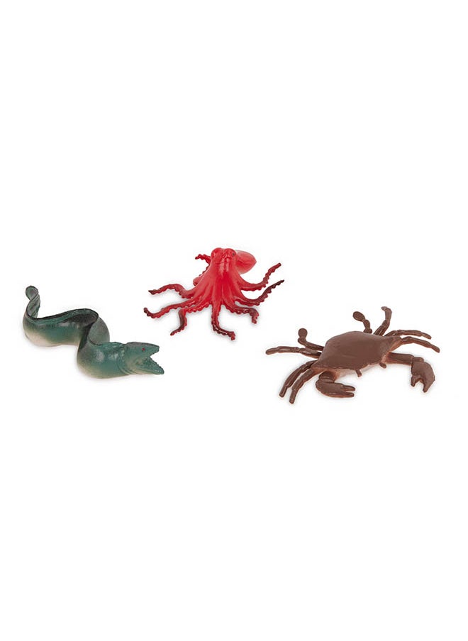 Terra by Battat - 60 pcs Sea Animal Figurines Container, Plastic Mini Sea Animal Toys - Sharks, Dolphins, Penguins, Turtles, Crabs, Starfish & More for Kids and Toddlers 3 Years+ - Image 1