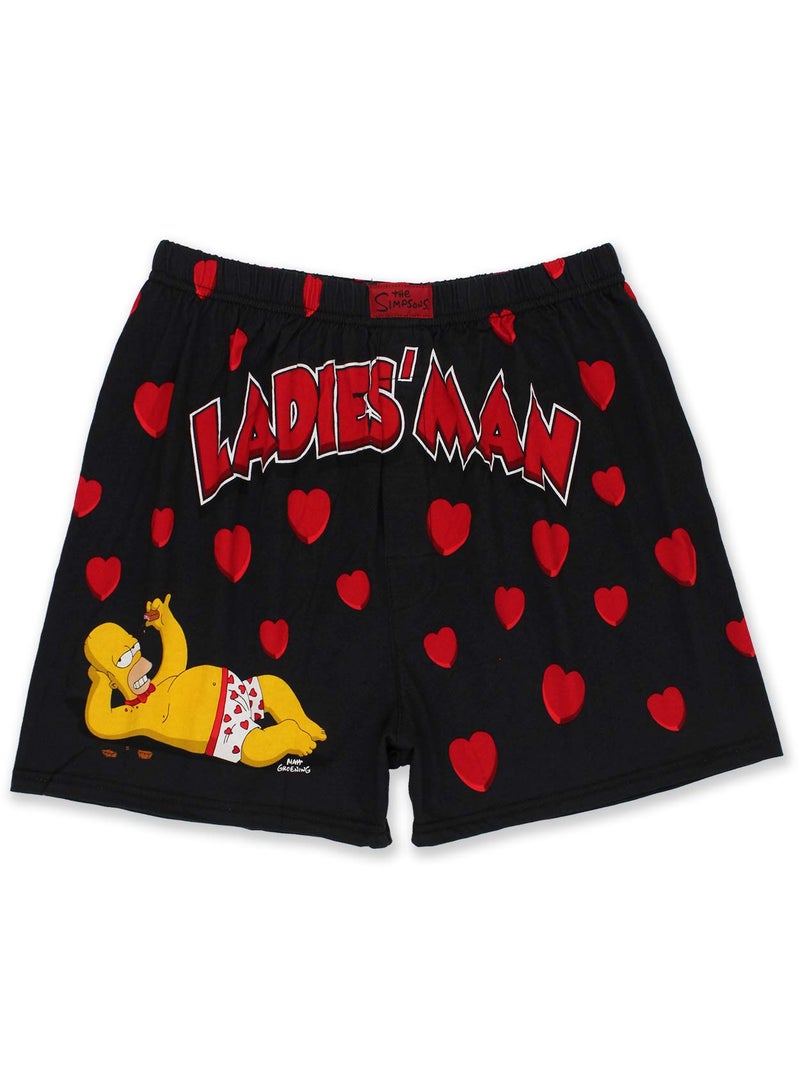 The Simpsons Homer Ladies Man Men's Briefly Stated Boxer Shorts Underwear (XX-Large, Black) - Image 1