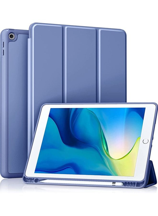 روك بو آي باد 9 / 8 / 7 ( 2021 / 2020 / 2019 ) آي باد 10.2 بوصة مع حامل القلم ( النوم / الاستيقاظ ) الترا رقيقة لينة تبو مرة أخرى ذكية المغناطيسي حامل غطاء الخزامى - Image 1