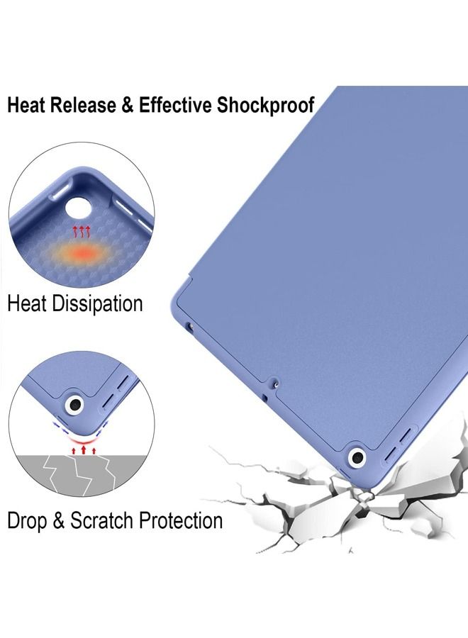 روك بو آي باد 9 / 8 / 7 ( 2021 / 2020 / 2019 ) آي باد 10.2 بوصة مع حامل القلم ( النوم / الاستيقاظ ) الترا رقيقة لينة تبو مرة أخرى ذكية المغناطيسي حامل غطاء الخزامى - Image 4