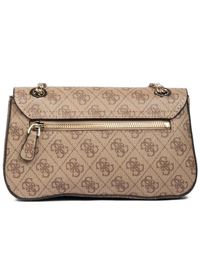 GUESS Beige Women Shoulder Bag – Elegant Printed Leather Envelope Flap Bag - Image 3