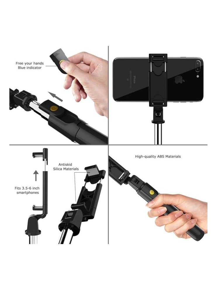 Generic - 5-Section Extendable Mini Selfie Stick/Tripod Stand With Remote - Image 1