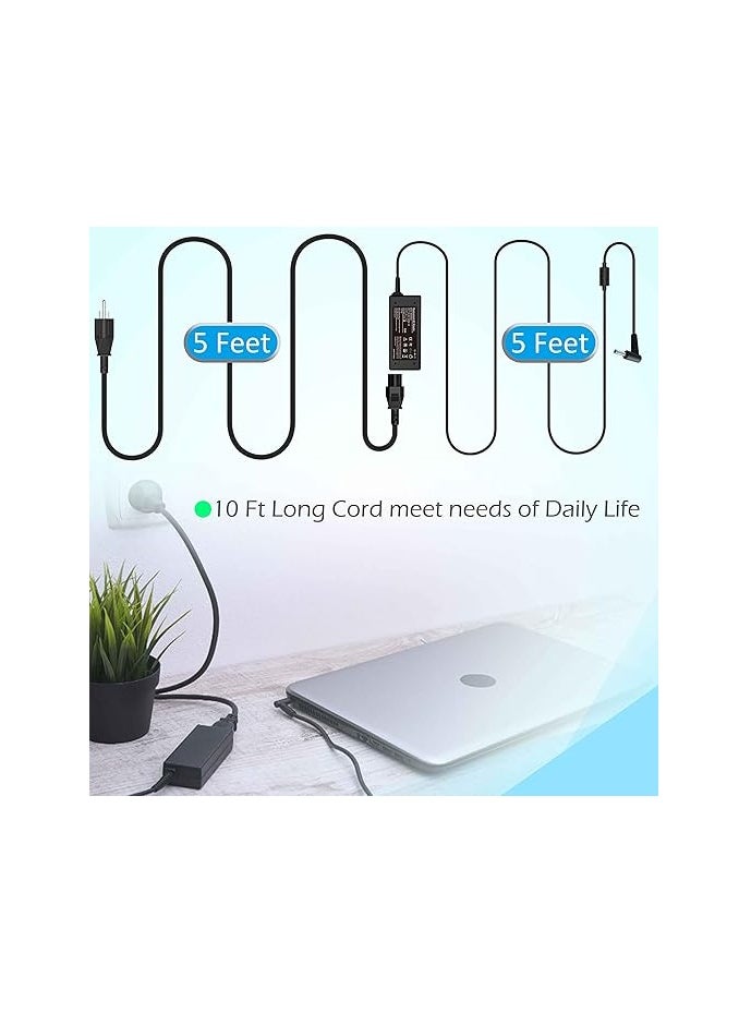65W AC Adapter Laptop Charger for HP Envy 13 15 17 15t 15m 17m X360 15-1039wm 15-1033wm 15-1010dx 15-w237cl 15-w110nr 15-ee1093cl 15m-eu0033dx 15-u010dx 17m-ch0013dx Notebook Power Supply Cord