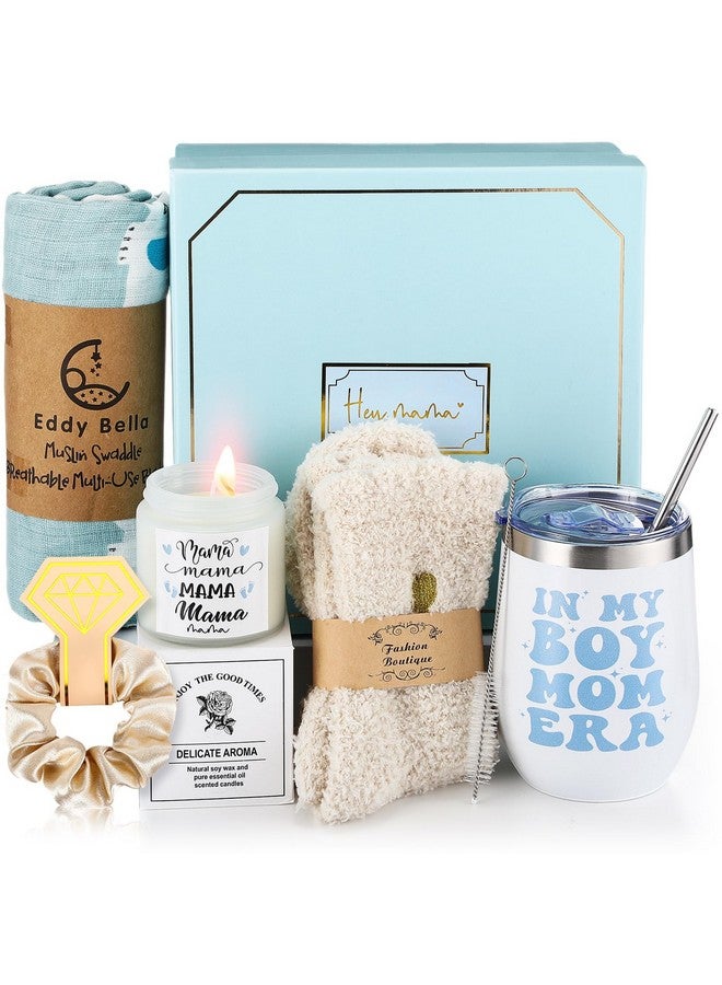 WinnerWhy 8 Sets New Mom Gifts Pregnancy After Birth Inspire Self Care 12 oz Tumbler First Time Gift Set for Expecting Mom(Blue) - Image 1