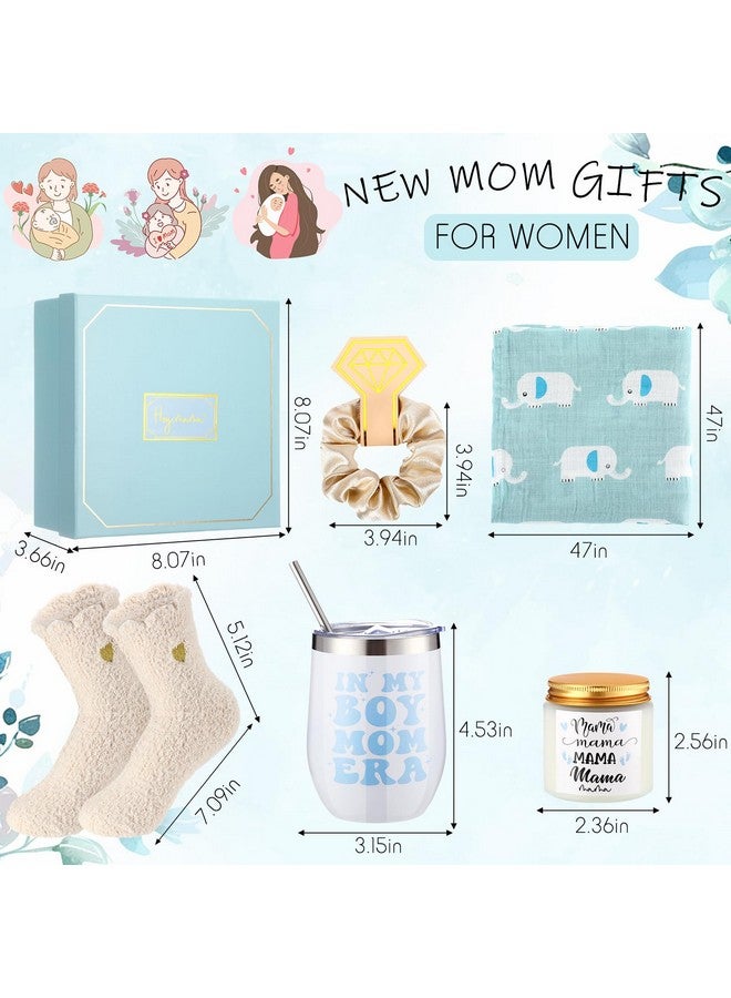 WinnerWhy 8 Sets New Mom Gifts Pregnancy After Birth Inspire Self Care 12 oz Tumbler First Time Gift Set for Expecting Mom(Blue) - Image 2