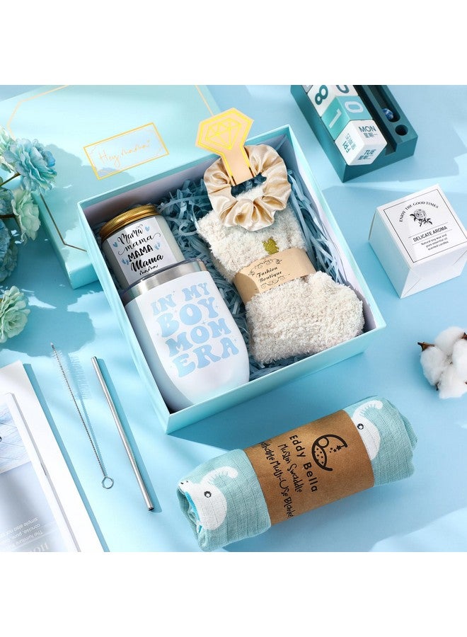 WinnerWhy 8 Sets New Mom Gifts Pregnancy After Birth Inspire Self Care 12 oz Tumbler First Time Gift Set for Expecting Mom(Blue) - Image 3