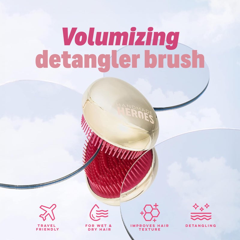 Handmade Heroes Drop Dead Gorgeous Rose Gold Hair Brush | For Wet & Dry Hair | All Hair Types | Detangler Palm Brush | Self-Care Travel Essential - Image 3