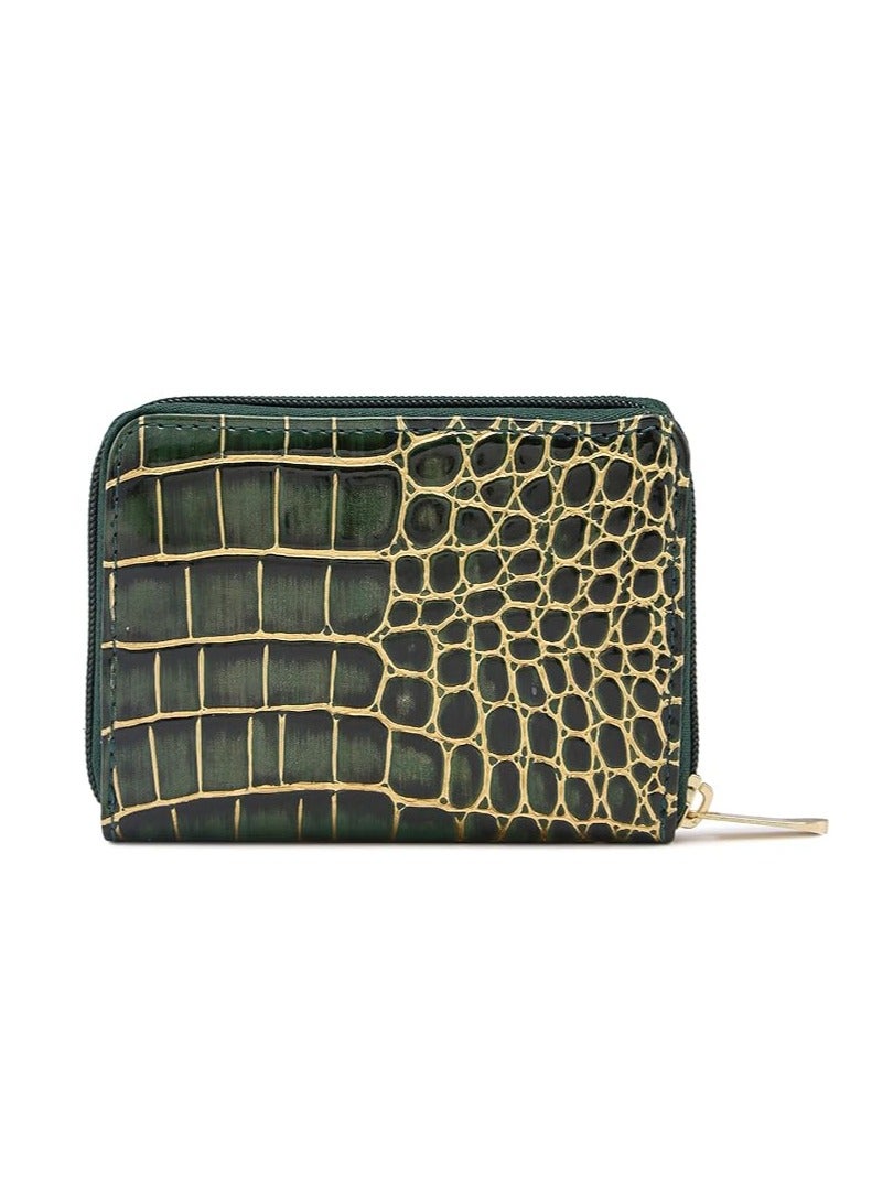 Caprese Miranda Zip Around Wallet for Women| Small, Green | Multiple Card Slots with Stylish Animal Print | Perfect for Carrying Daily Essentials - Image 3