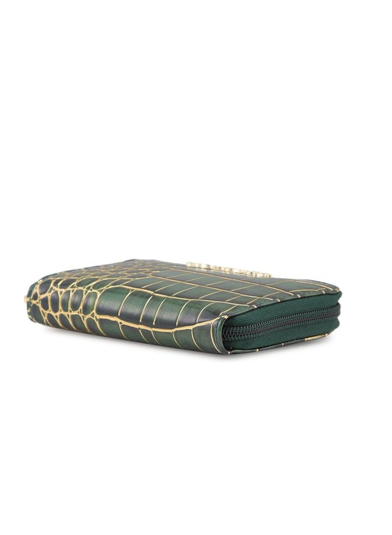 Caprese Miranda Zip Around Wallet for Women| Small, Green | Multiple Card Slots with Stylish Animal Print | Perfect for Carrying Daily Essentials - Image 5