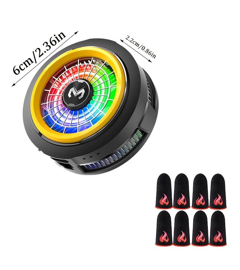ELTRAZONE 2026 New MeMo CX20 Gaming Phone Cooler with RGB Light Semiconductor Cooling System USB Wired Extended Use White 4 Pair Finger Covers No Battery - Image 3