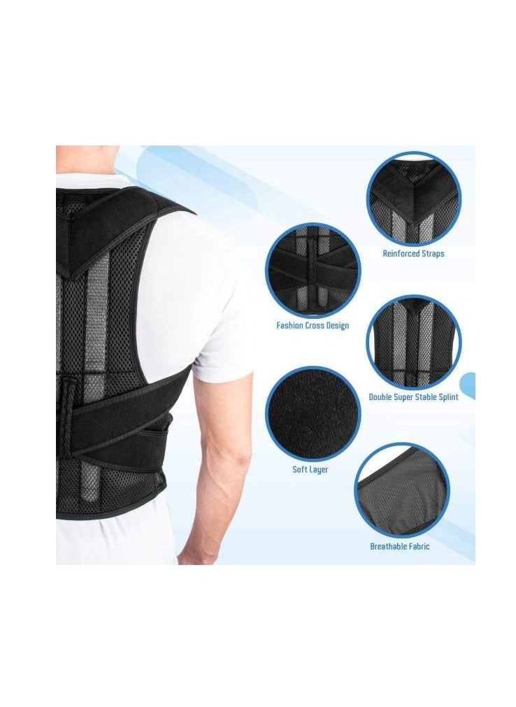 AS SEEN ON TV - Adjustable Upper Back Brace Neck Back and Shoulder Pain Relief Posture Corrector Pain Relief Support XL - Image 1