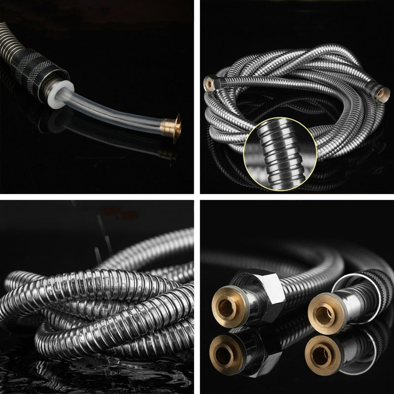 Shower Hose: 360° Anti-Kink Explosion-Proof PVC Braided Hose With Copper Core Interface - G1/2 Standard Connector, Flexible Leakproof Hose for Bathroom Shower Heads & Bathtub Mixers - Image 2