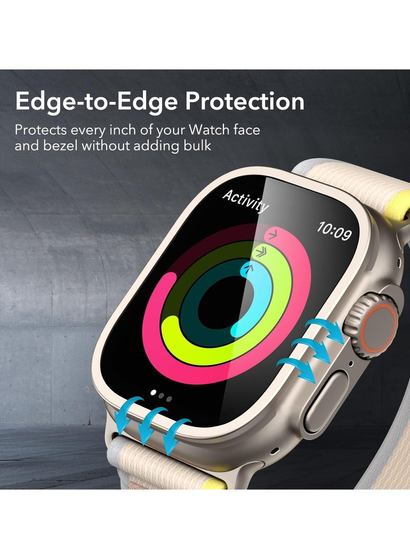Denx Screen Protector Apple Watch Ultra 2/1 (2023/2022, 49 mm), Tempered Glass Protector with Stainless-Steel Frame, Keep Original, (Titanium) - Image 4