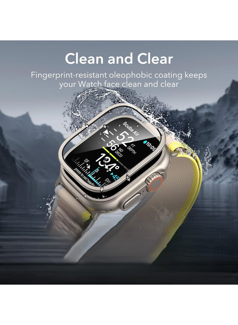 Denx Screen Protector Apple Watch Ultra 2/1 (2023/2022, 49 mm), Tempered Glass Protector with Stainless-Steel Frame, Keep Original, (Titanium) - Image 5