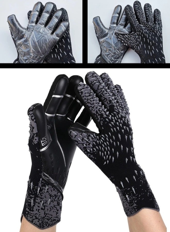 شيبشيب قفازات حارس مرمى كرة القدم بتصميم محبوك غير خانق قفازات تدريب حارس المرمى بقبضة قوية مضادة للانزلاق وقابلة للتنفس للشباب والبالغين - Image 5