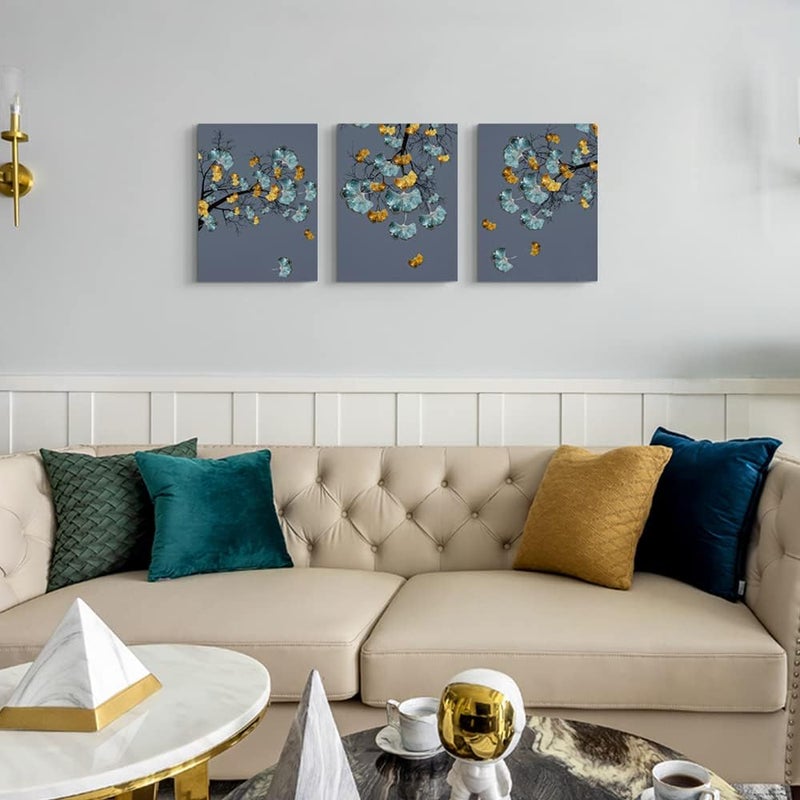 Lapremoly Abstract Plant Canvas Wall Art - 3 Piece Set - Image 4