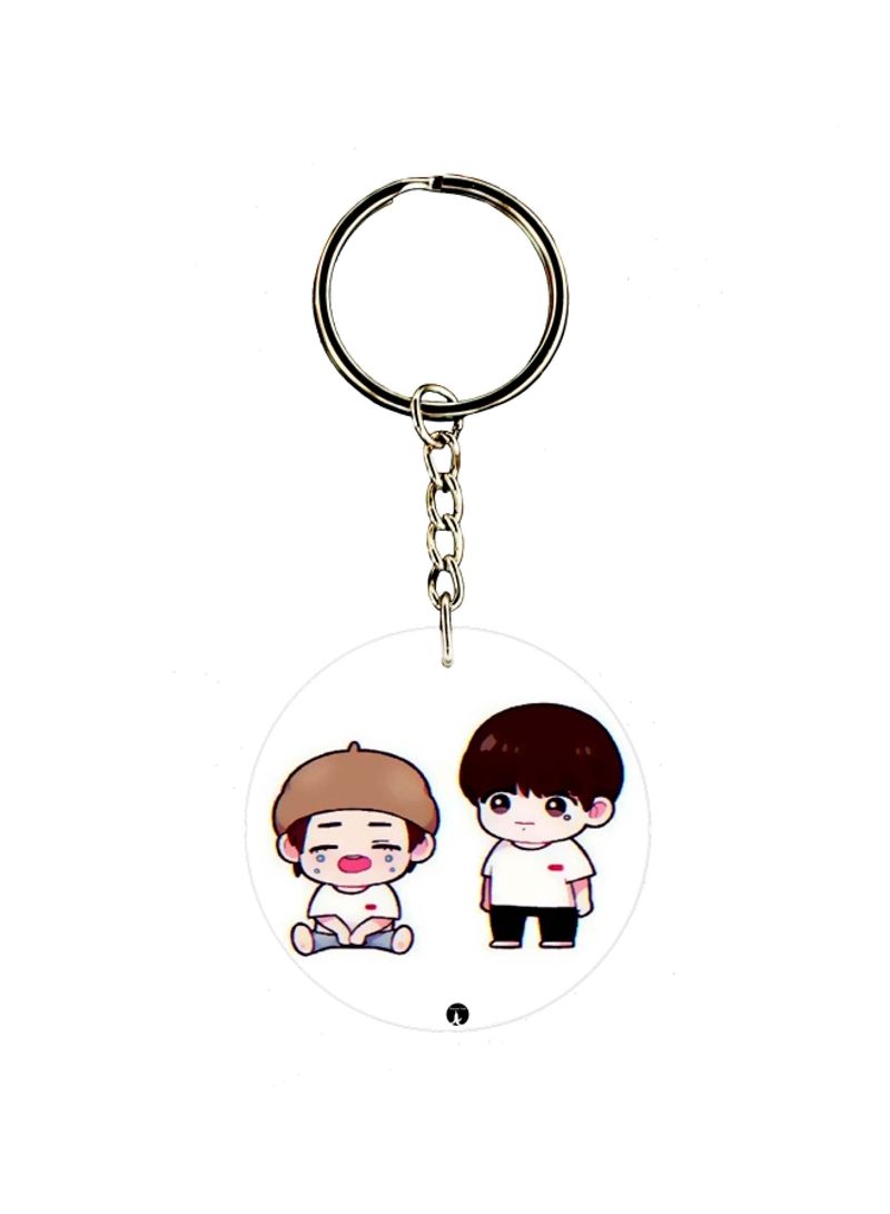Cartoon Boys Printed Dual Sided Keychain