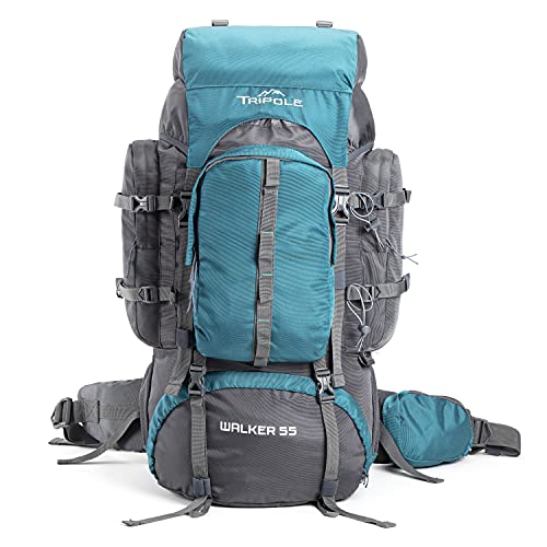 Tripole Walker 65 Litres Rucksack | Internal Frame With Metal Rod | Rain Cover | Bottom Opening | Laptop Section (Sea Green) - Image 1