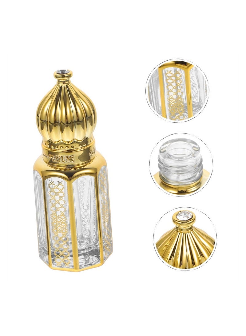 Essential Oil Bottling 3PCS Crystal Glass Roller Bottle Metal Trim Mini Spray Bottles Clear Container Empty Sub Bottle Refillable Perfume Bottles Empty Vintage Glass Perfume Bottle - Image 4