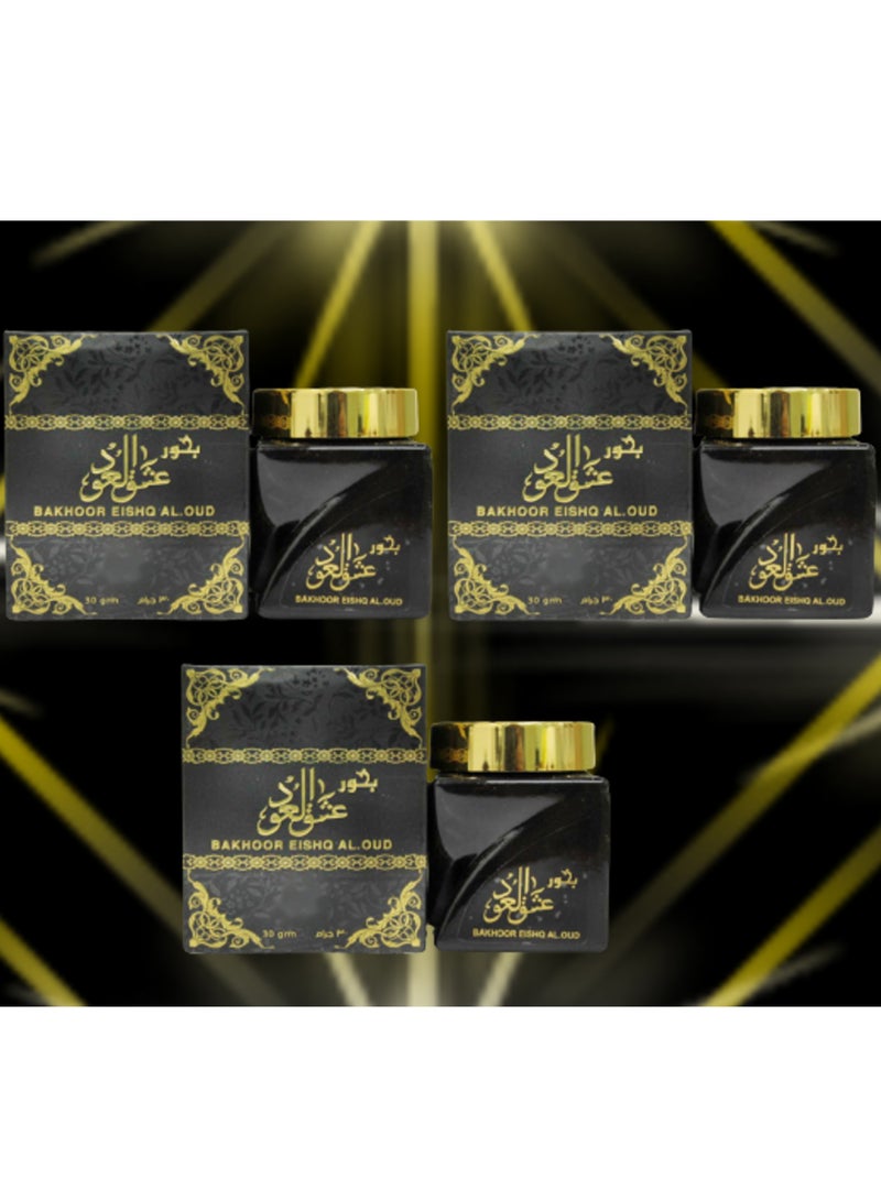 Bakhoor 3 Pieces Bakhoor Eishq Al Oud 30 Gram - Image 1