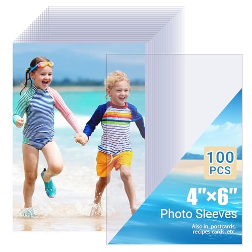 Zofly 4x6 Photo Sleeves (100 Pack) – Top Loading Sheet Protectors, Archival Safe & Waterproof Plastic Photocard Sleeve, Soft Clear Sleeves for Photos, Postcards, Recipe Cards - Image 1