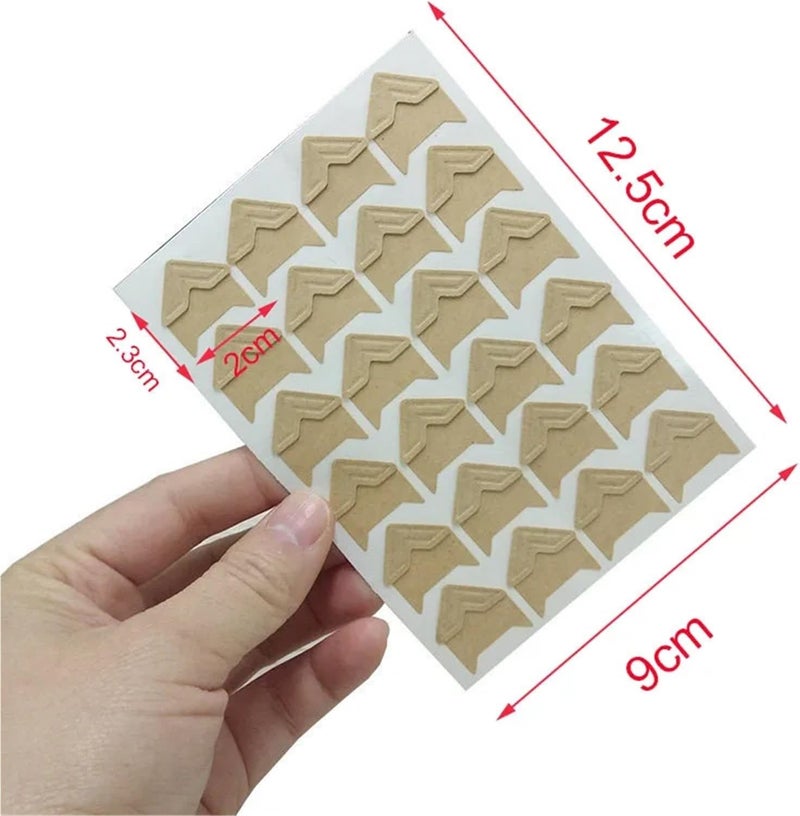 Photo Corners Self Adhesive 10Sheets Corner Stickers DIY Vintage Kraft Paper Frame Scrapbook Self-Adhesive Photo Sticker(Red) - Image 5