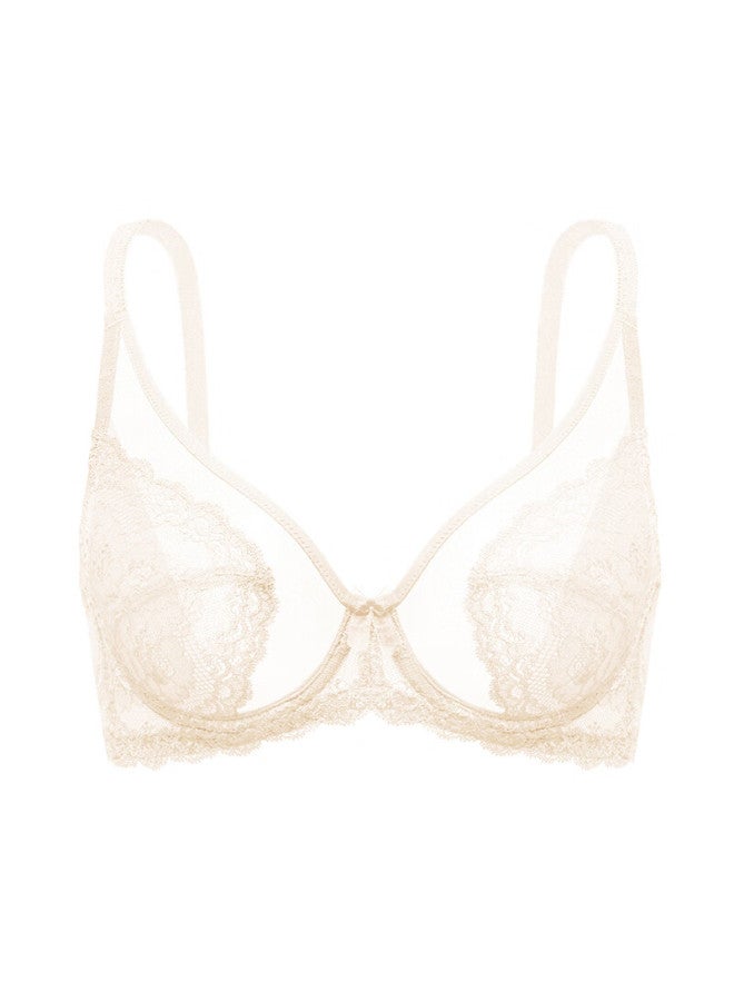 Hsia "enchanting Love" Full Coverage Lace Bra For Women, Lotus White-plus 80d - Image 5